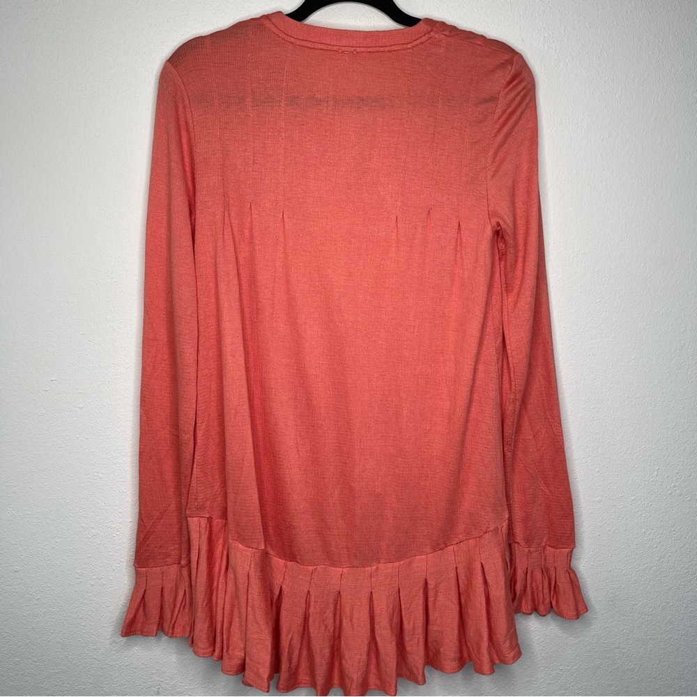 Free People Pink Long Sleeve‎ Waffle Henley Knit Your Girl Tunic Dress XS - Picture 4 of 9